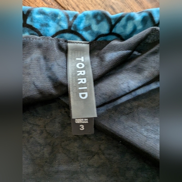 High Waist Smooth Swim Bottom mermaid scale plus size 3x Teal - Picture 7 of 8